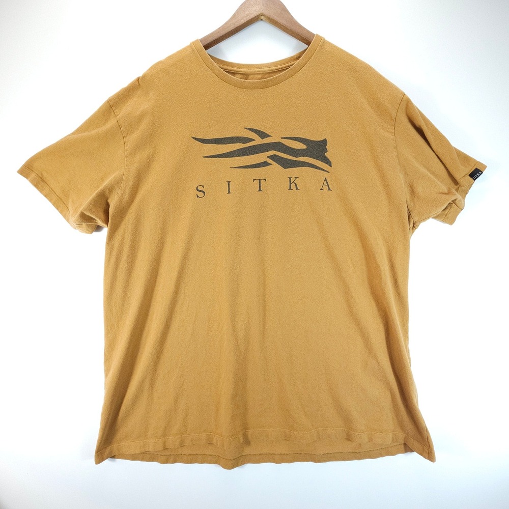 Sitka Graphic Tee Tshirt Mens XXL Yellow Pima Cotton Outdoor Minimalist Hunting